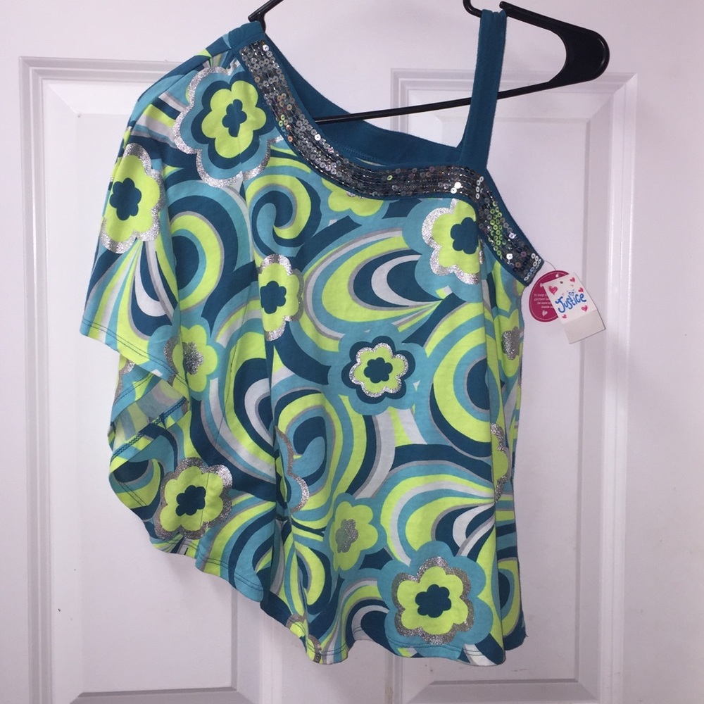 BNWT Justice Girl's Asymmetrical Top