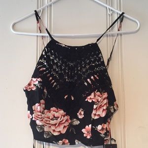 floral crochet crop top