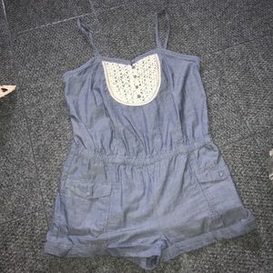 Woman's denim romper