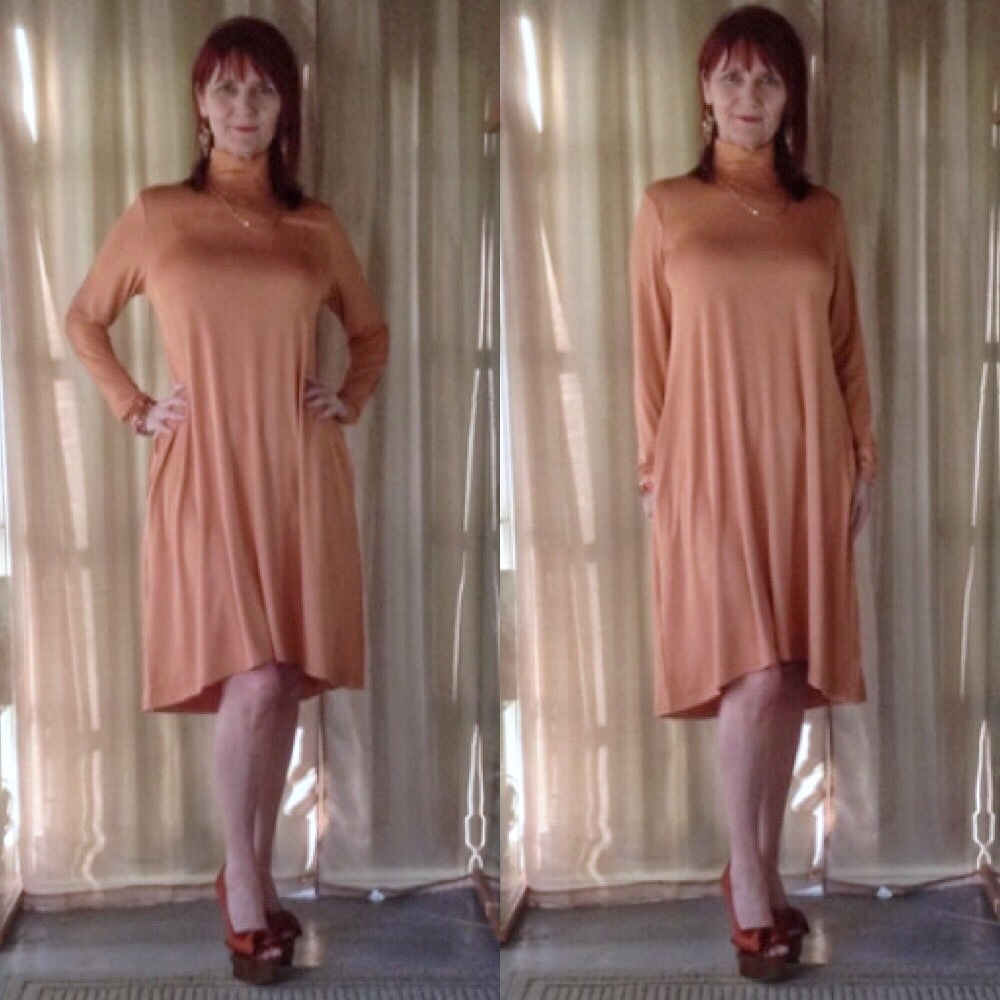 NEW TERRA COTTA LONG SLEEVE DRESS