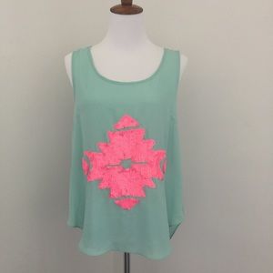 NWOT Lulumari sequin summer tank top L