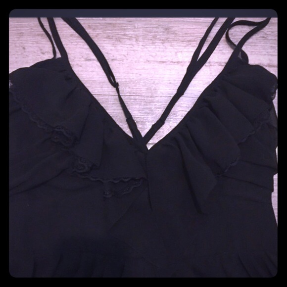 Guess black chiffon ruffled top dress - Picture 2 of 3