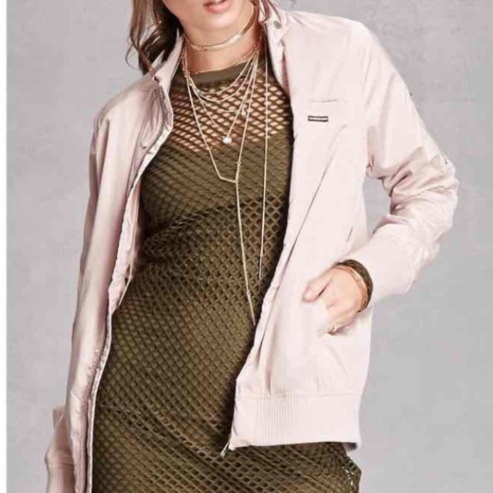 Blush satin Members Only jacket