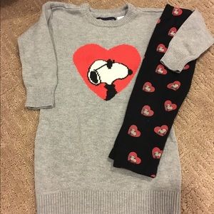 Baby Gap Peanuts Collection sweater dress leggings