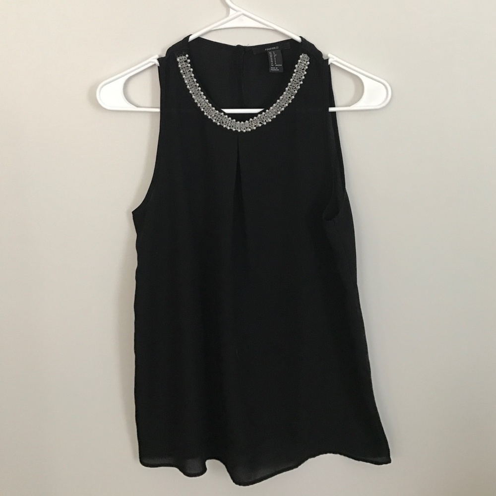 Black embellished top