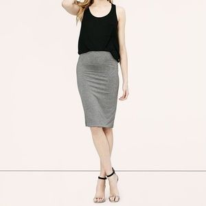 LOFT soft and stretchy gray long pencil skirt