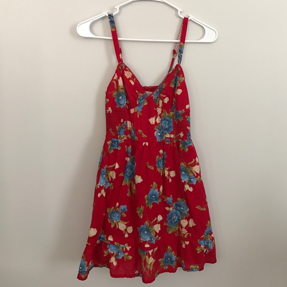 Red floral dress