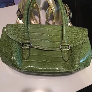 Green vegan snake purse - small clutch