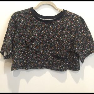 Urban outfitters crop splatter tee