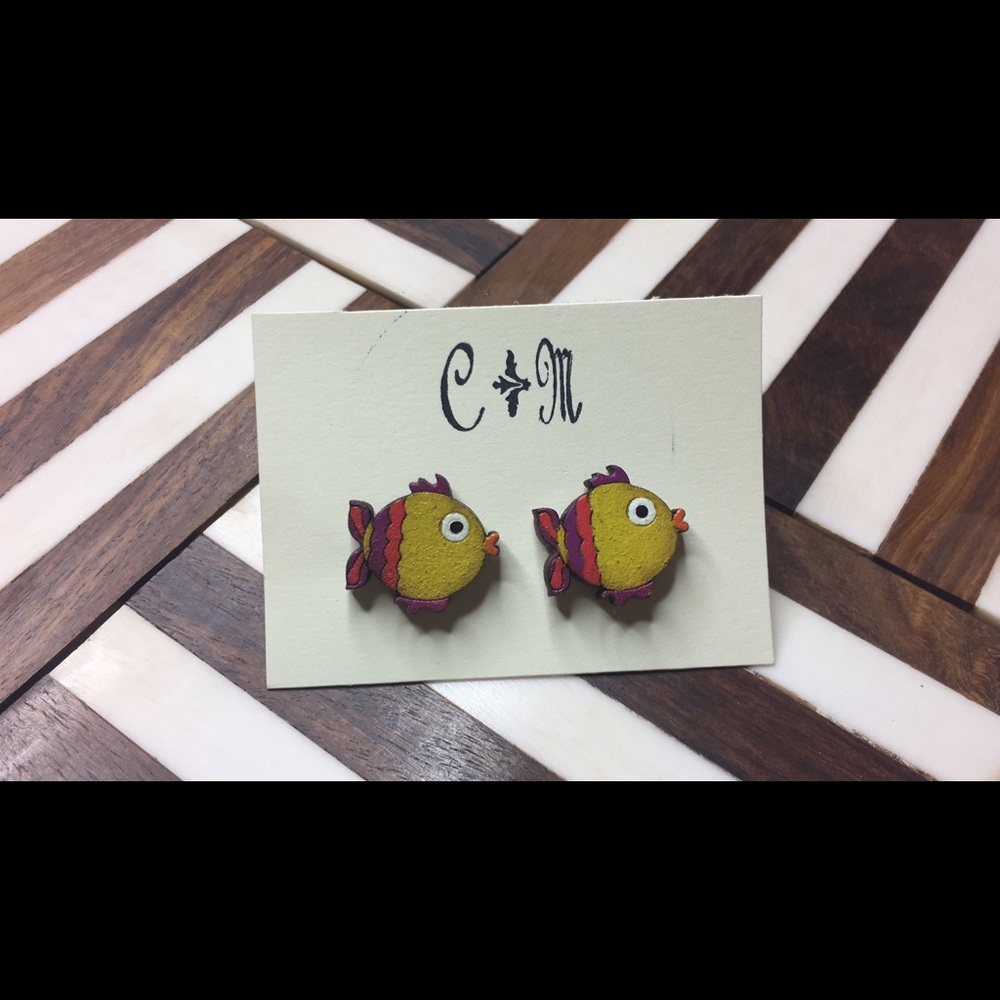 Wooden artisan earrings
