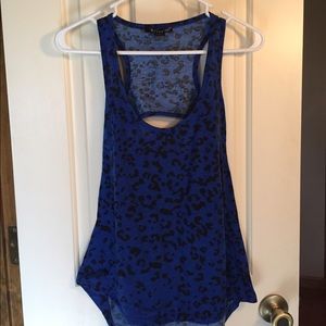 Blue/black cheetah print tank