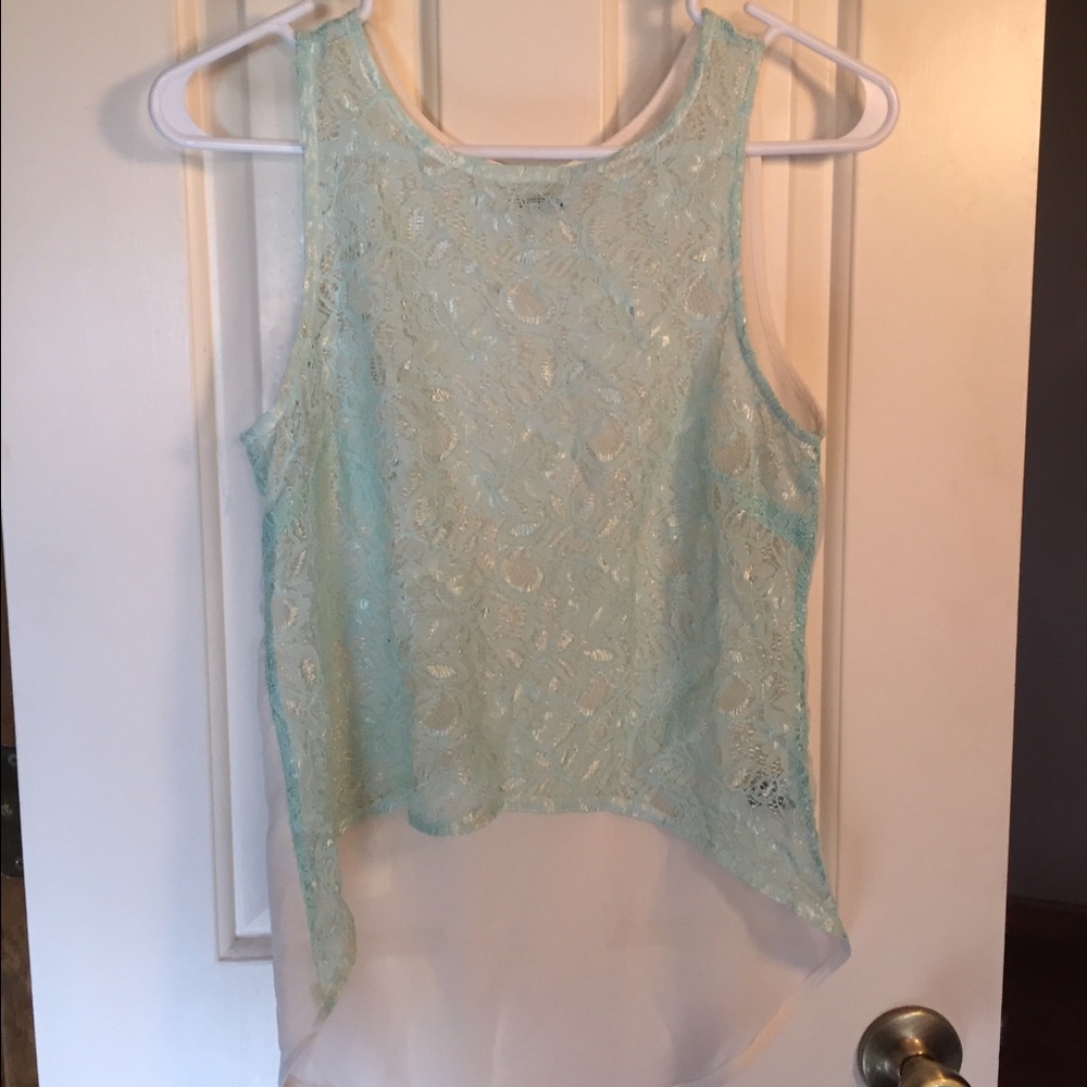 Teal/white tank