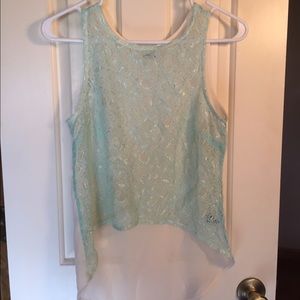 Teal/white tank