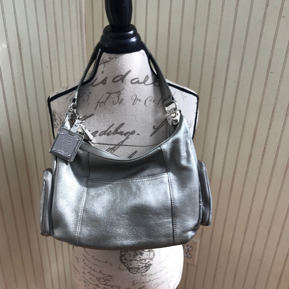 Tignanello silver purse.