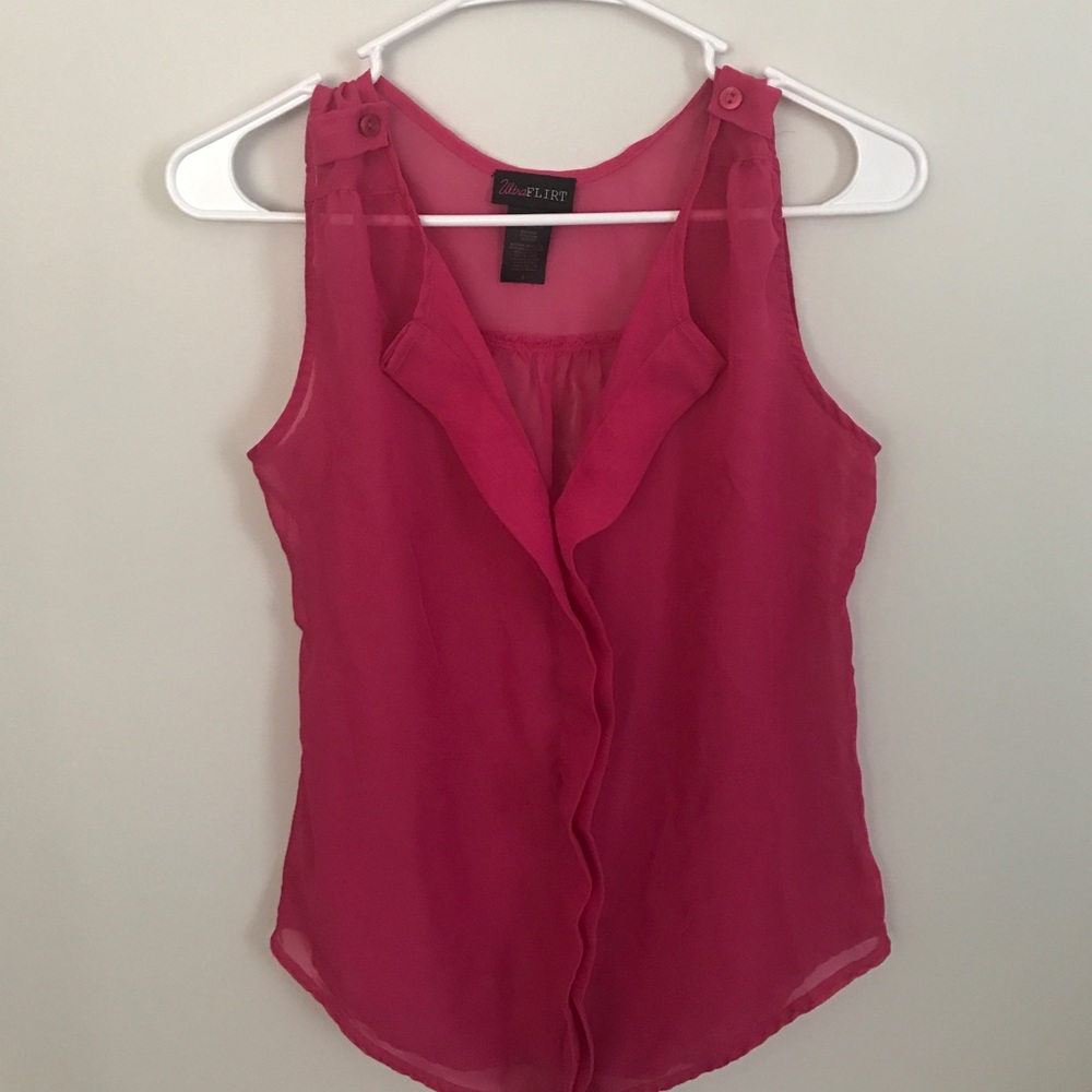 Pink sheer top