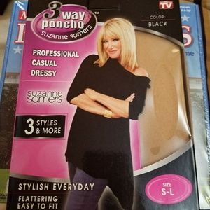 Suzanne Somers 3 way poncho. Black size S-L NIB