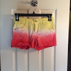 Multicolored jean shorts