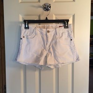 White jean shorts