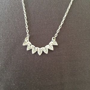 Aurora pave necklace-silver tone