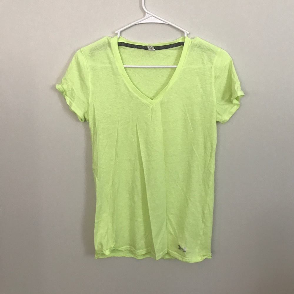 Bright yellow/green fitted shirt