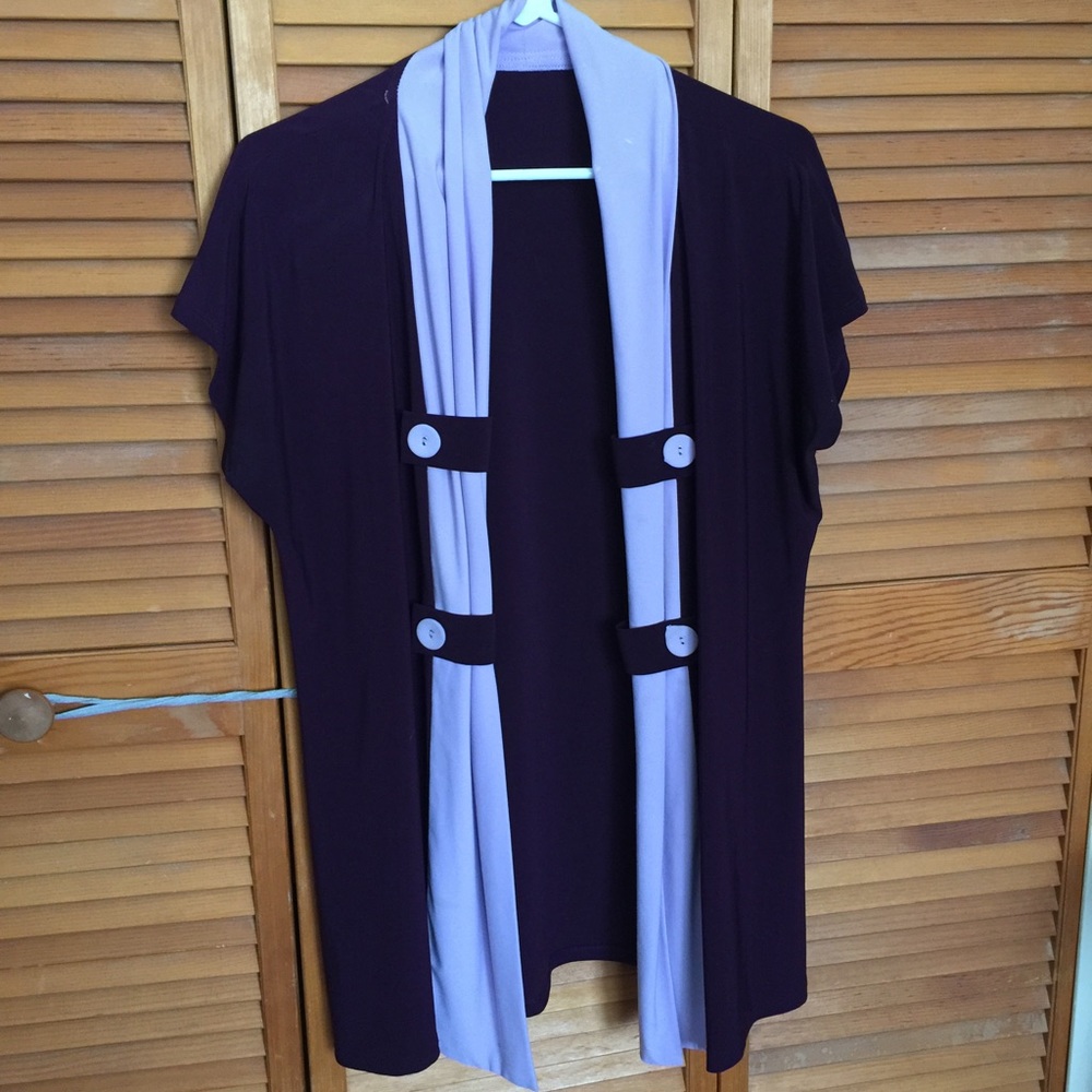 Short sleeve Purple cardigan