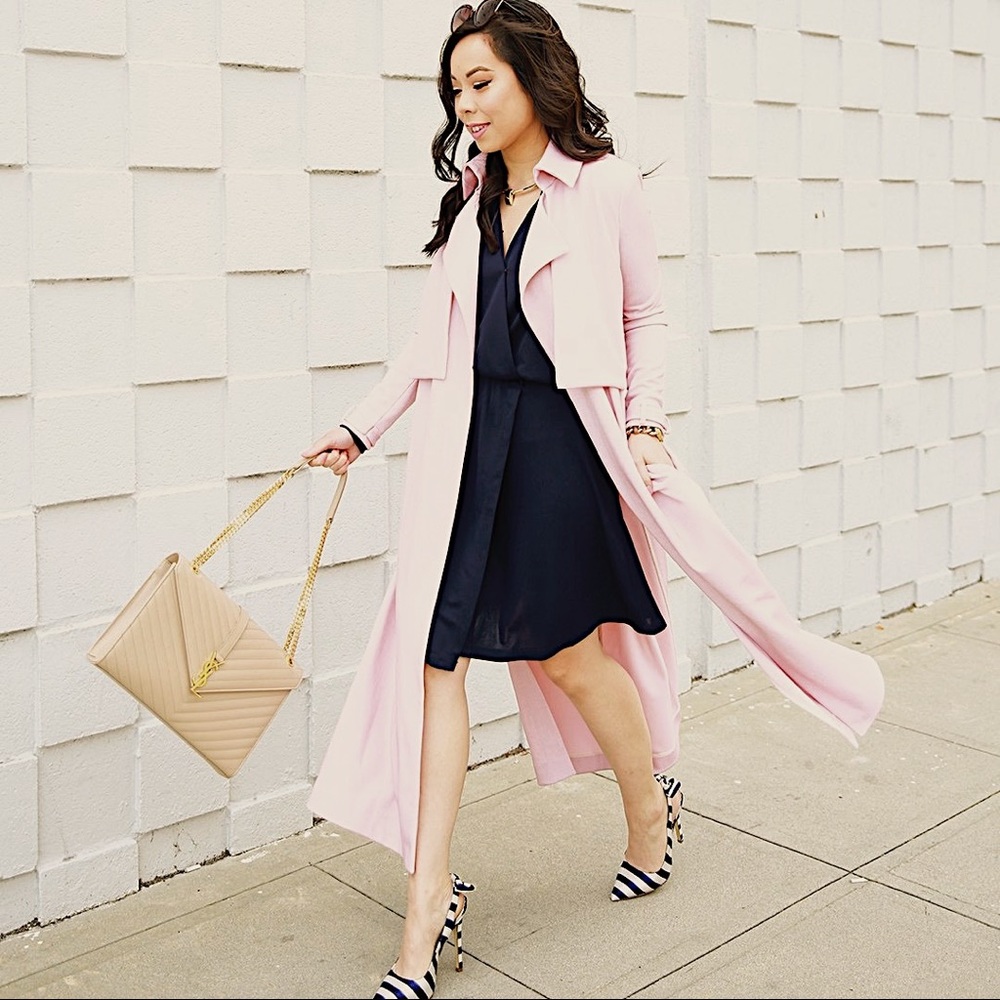 💗 LXÉ Riverside Dusty Pink Trench Coat Duster