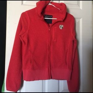American Eagle red women's zip up jacket