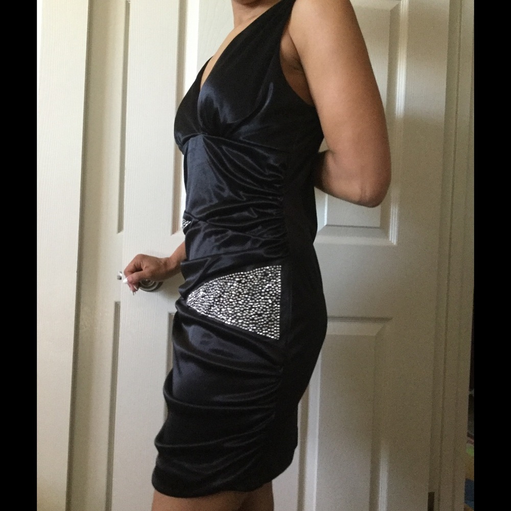 Women mini black dress