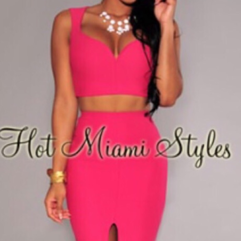 Sexy Textured Plunging V Neck Two Piece Set