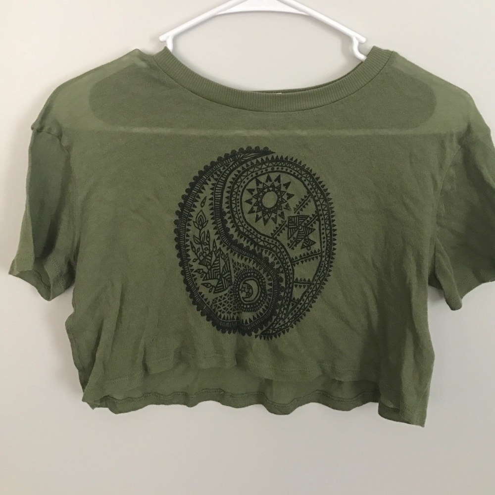 Green crop top