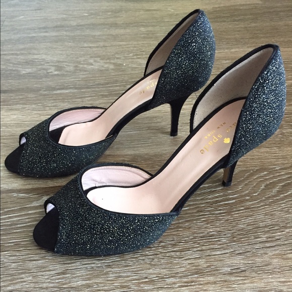 Kate Spade Pump Heels Black/Gold 6.5 Sage D'Orsay - Picture 1 of 4
