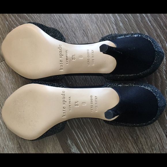 Kate Spade Pump Heels Black/Gold 6.5 Sage D'Orsay - Picture 3 of 4