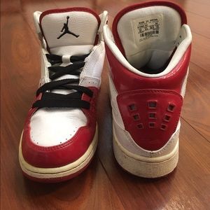 Red and white Jordan's
