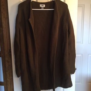 Army green cardigan from Old Navy