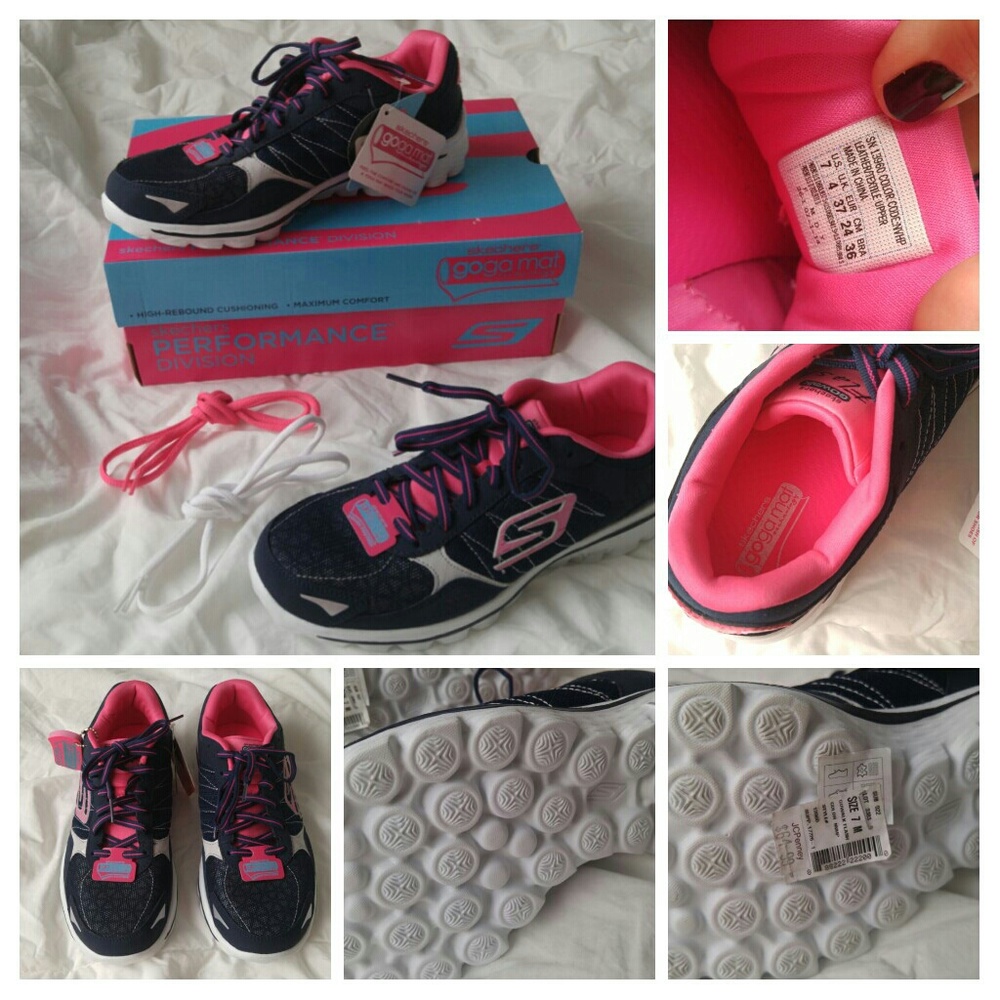 Sketchers GOWalk 2 Flash in navy/hot pink - NWT