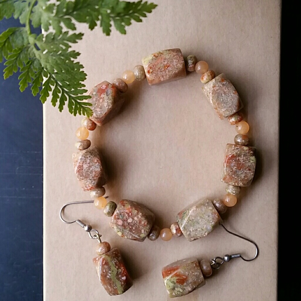 Jasper Necklace & Earring set