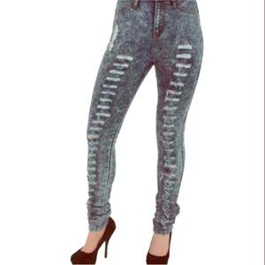 High waisted skinny jeans