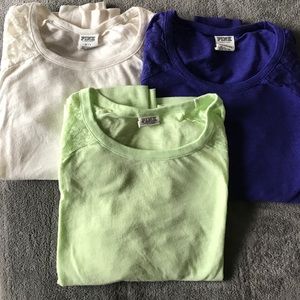 Victoria Secret PINK long sleeve w lace shoulders