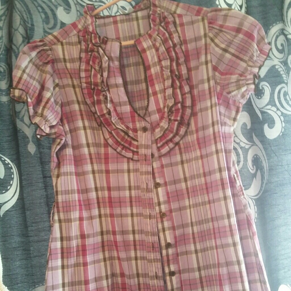 Purple plaid blouse - Picture 3 of 4