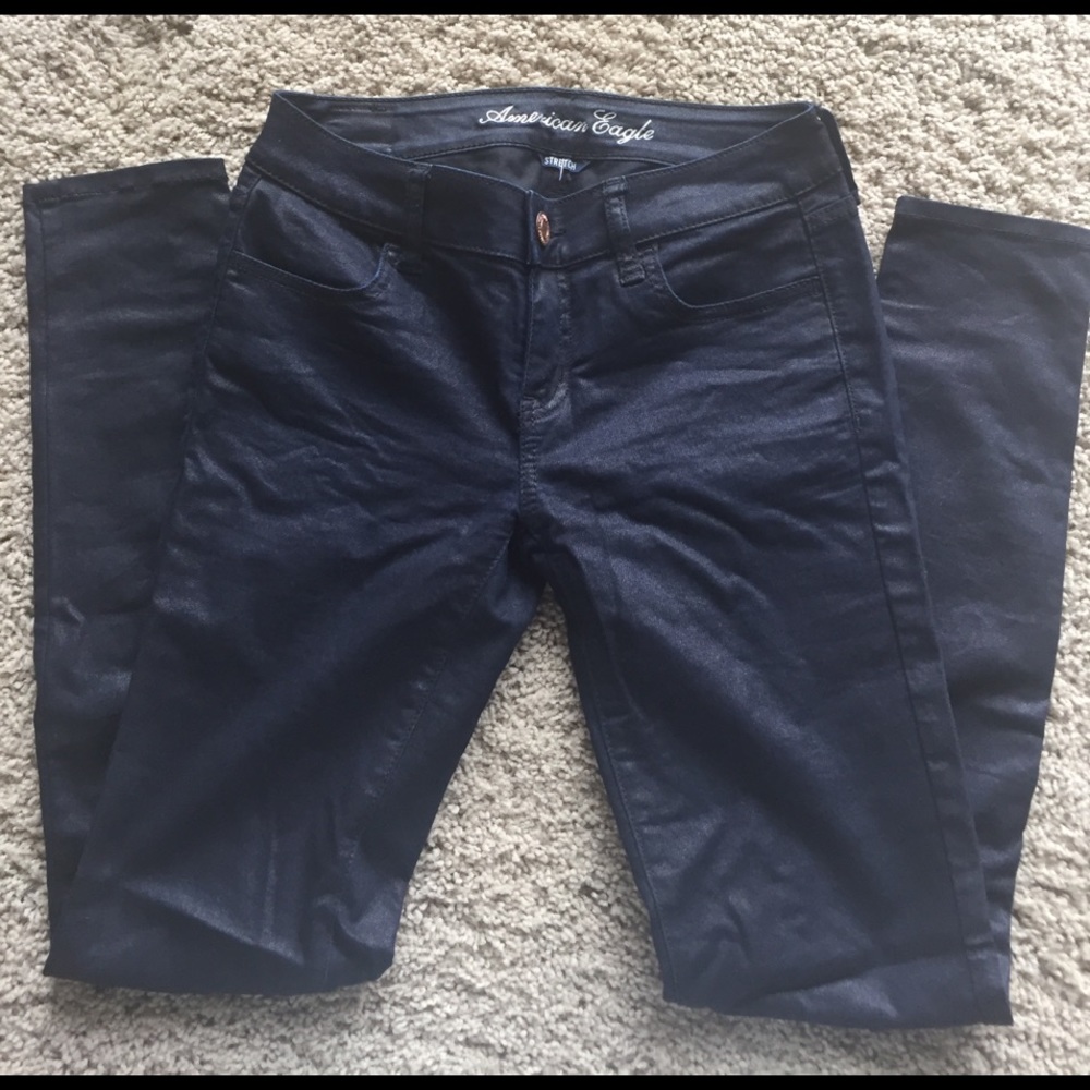 AE coated denim jegging