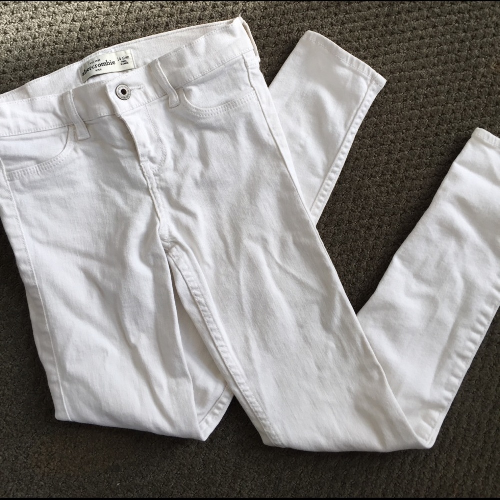 Abercrombie kids XL 14 slim skinny white jeans