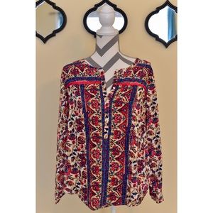 NWT Lucky Brand Long Sleeve Flower Print Top