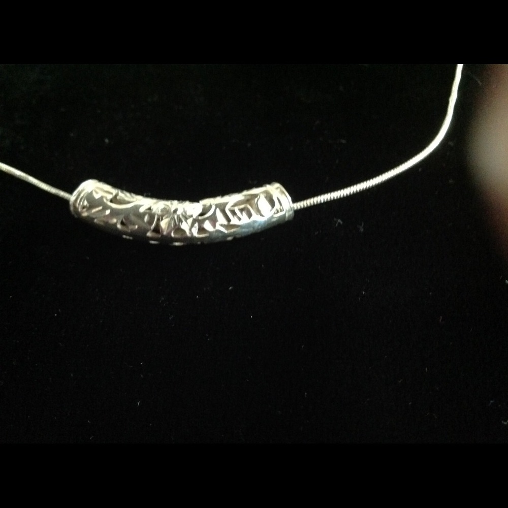 Silver slide necklace
