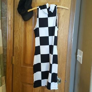 Blavk and white dress