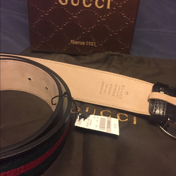Authentic Black Green Red Gucci Belt - Picture 2 of 3