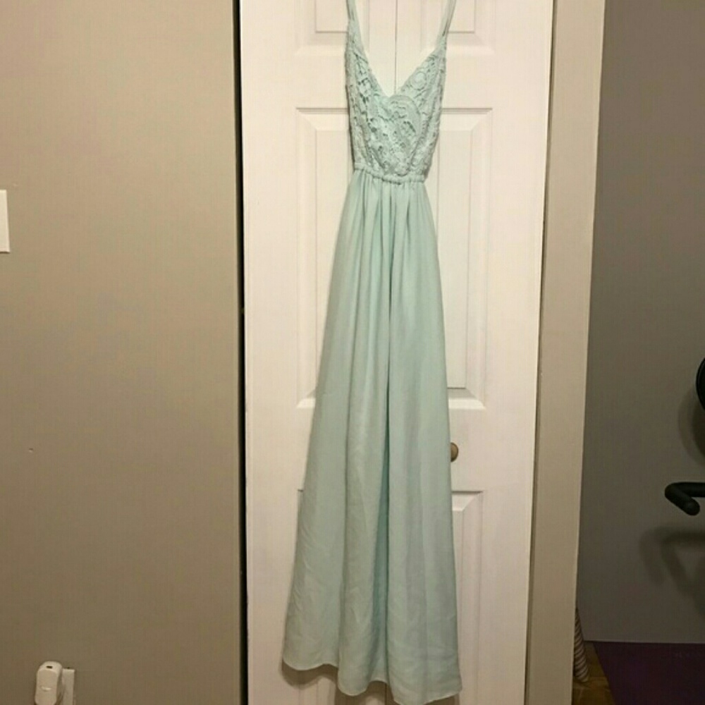 Crochet & Chiffon Maxi Dress