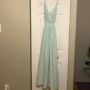 Crochet & Chiffon Maxi Dress