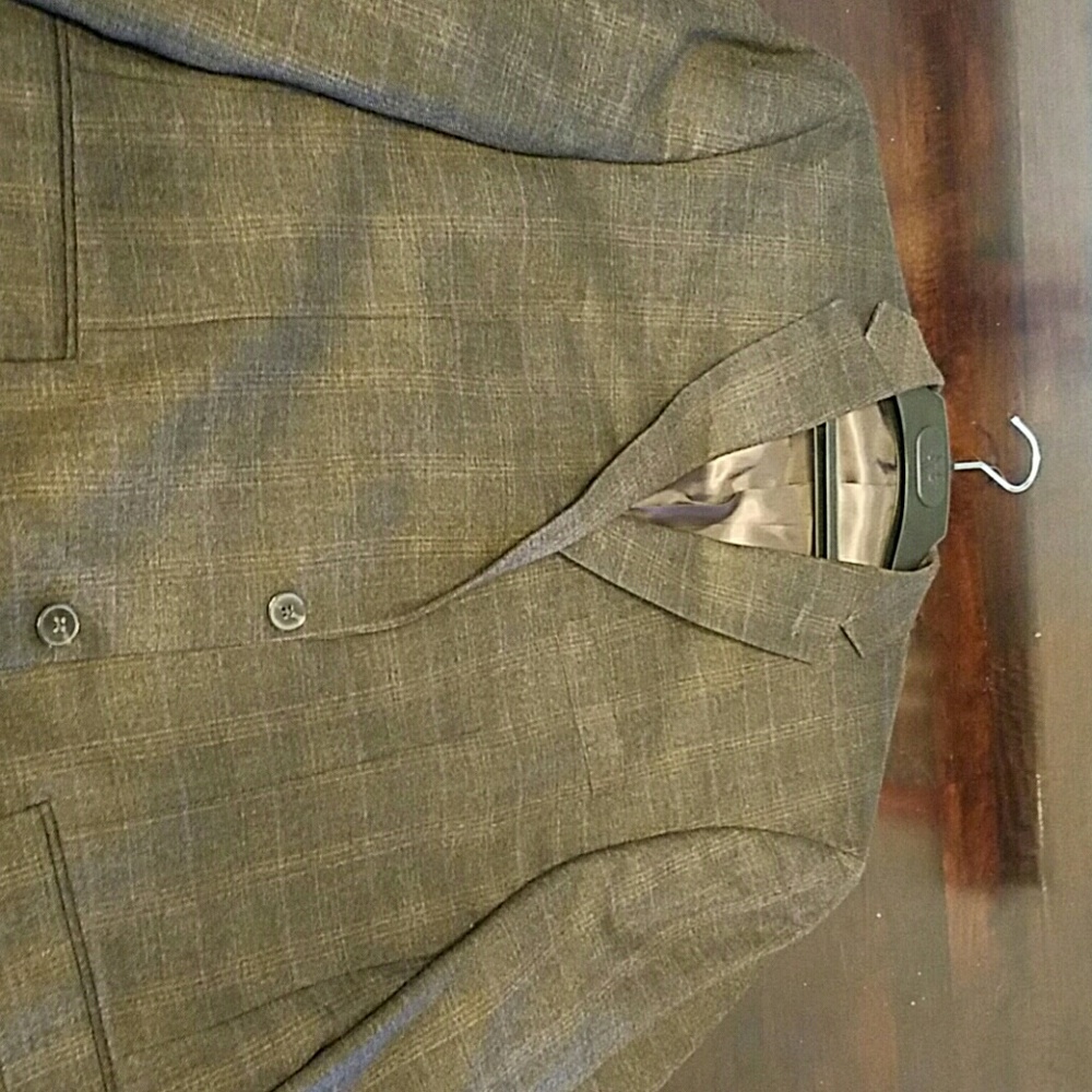 Calvin Klein Brown glen plaid 46L sportcoat