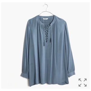 Lace-up peasant top