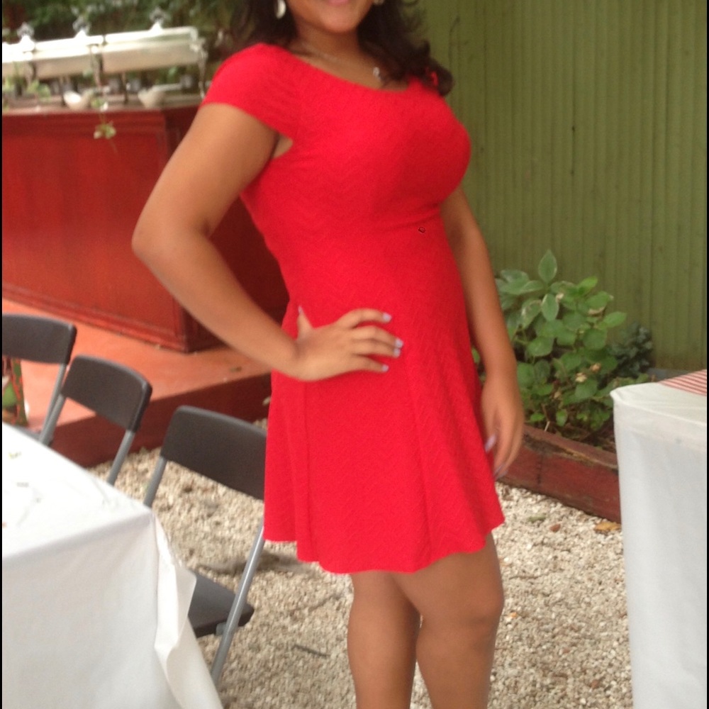 Red a-line dress
